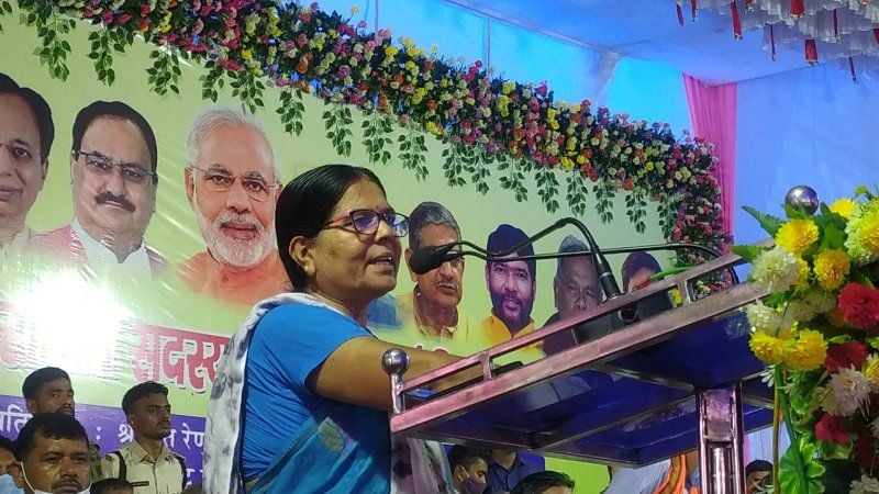 Manju Verma during elections campaigning