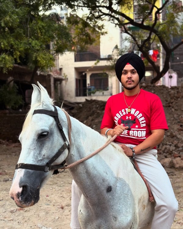 Manmeet Singh while horse riding