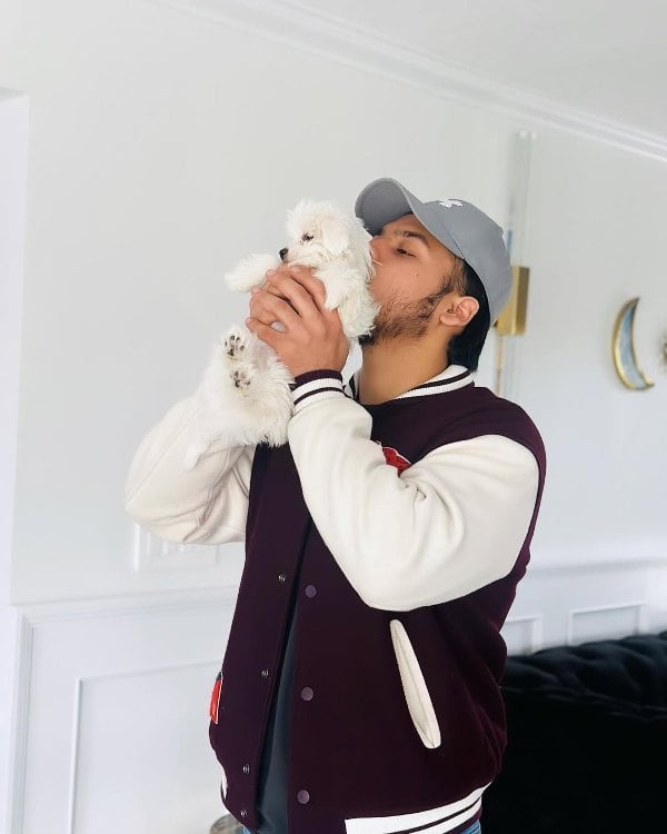 Manmeet Singh with his pet, Channo