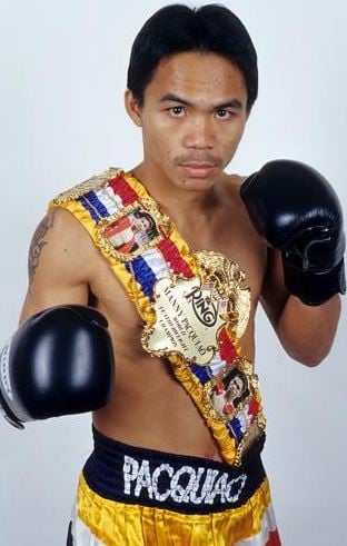 Manny Pacquiao after winning his first title