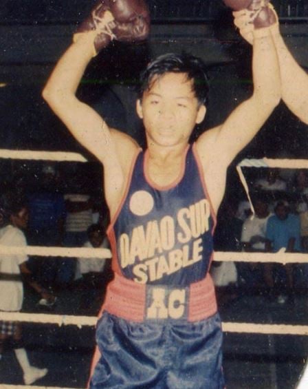 Manny Pacquiao during an amateur fight