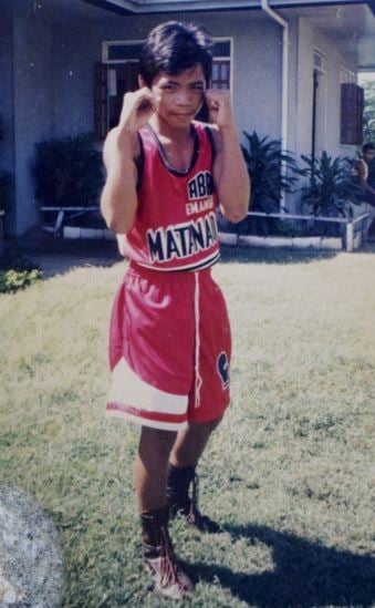 Manny Pacquiao during his early teenage years when he started boxing training