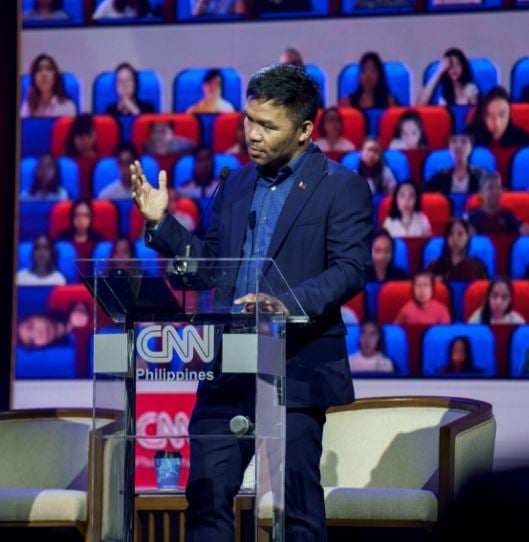 Manny Pacquiao during the presidential debate in 2022
