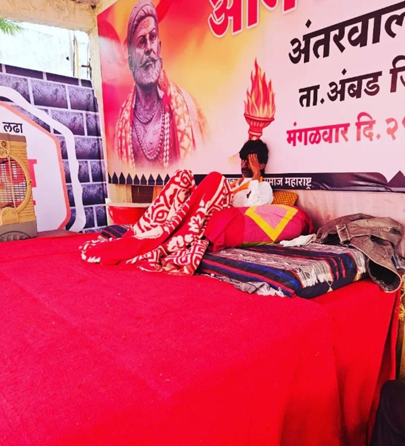 Manoj Jarange Patil during his hunger strike in August 2023