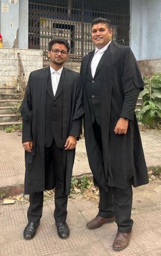 Manojit Mishra (left) when he practised as a lawyer