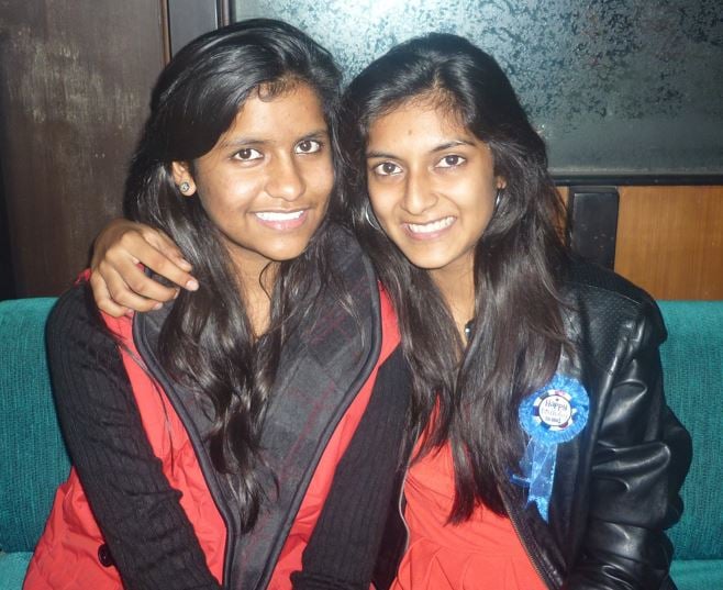 Mansi Maheshwari (right) during her school days