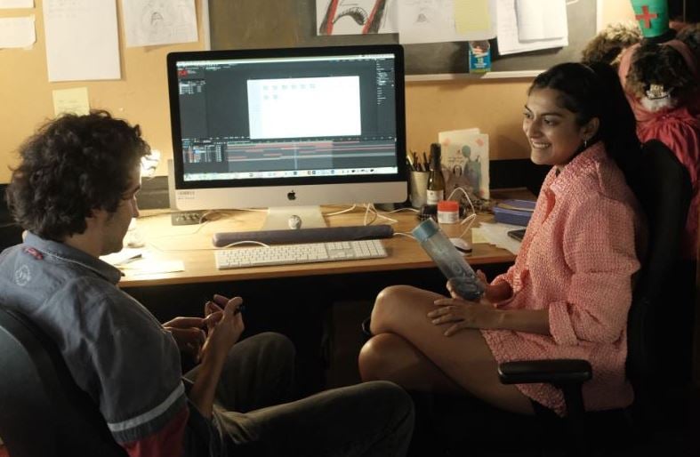 Mansi Maheshwari (right) while making the film, Bunnyhood
