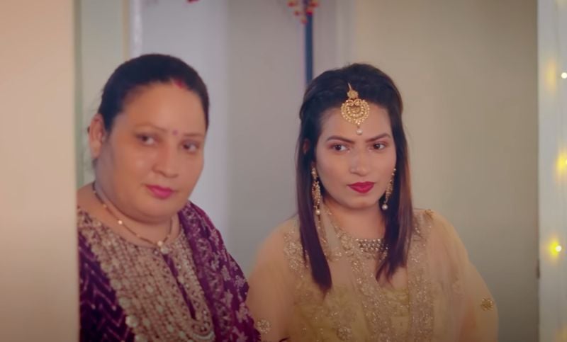 Mansi Rajput (right) in a still from the Hindi song titled 
