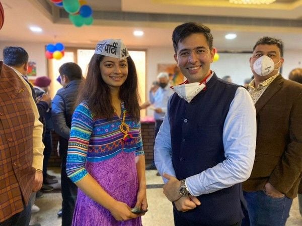 Mansi Sehgal with AAP MLA Raghav Chadha