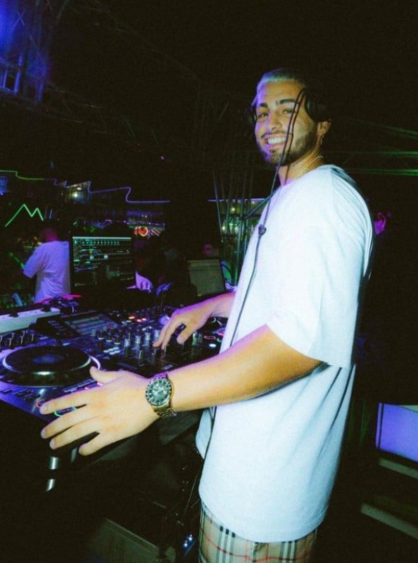 Manuel Vulcán performing as a DJ at the Momart Sala Club in Cadiz, Spain