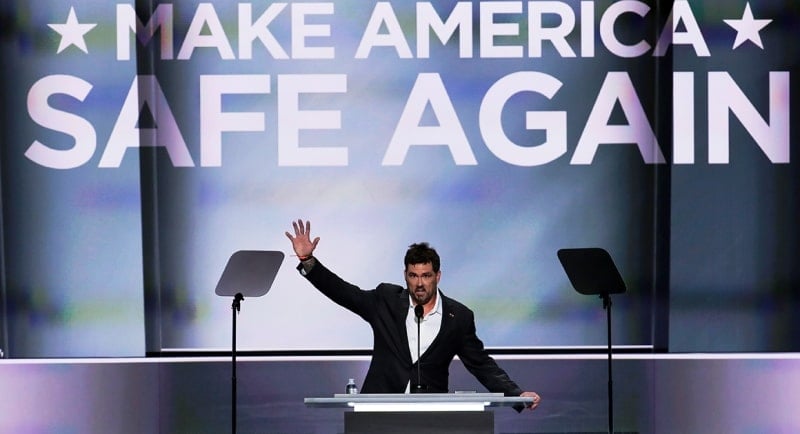 Marcus Luttrell while giving a speech at an event organised by the Republican National Committee in 2016