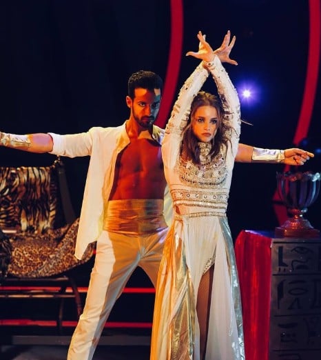 Margarida Corceiro in a still from the Portuguese television reality show Dancing with the Stars (2020)