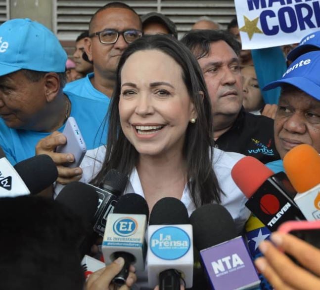 Maria Corina Machado during political campaigning