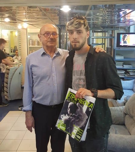 Mario Todorov (right) after completing an internship program