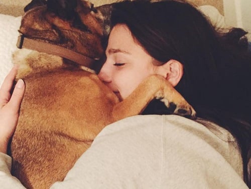 Marisa Abela with her pet dog