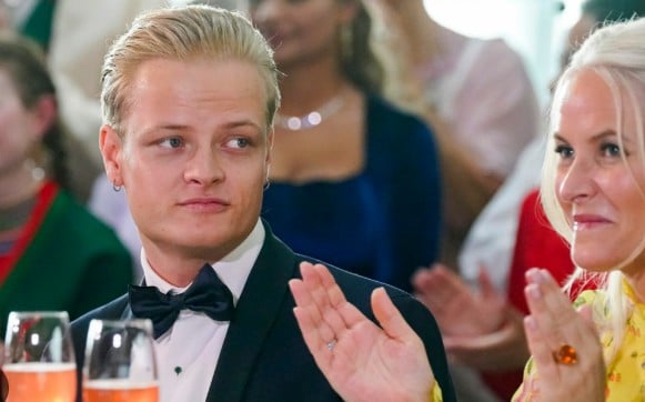 Marius Borg Høiby while attending a royal dinner with his mother