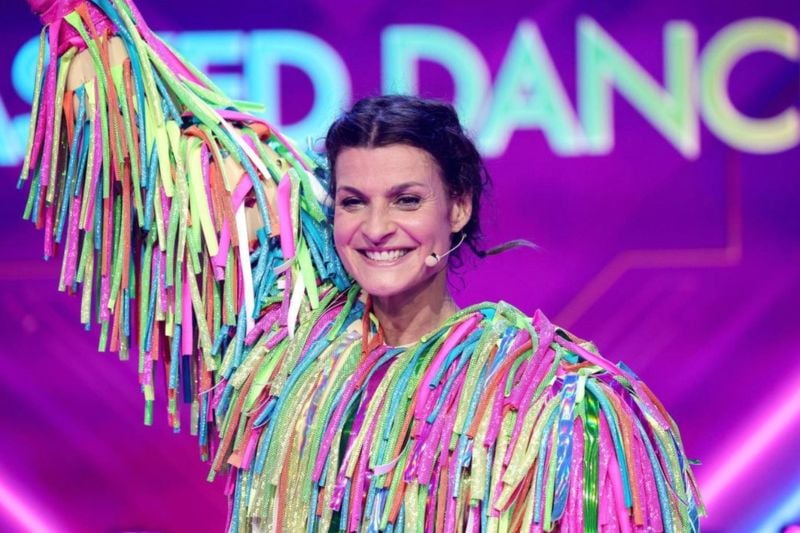 Marlene Lufen in a still from the German celebrity dance TV show titled 