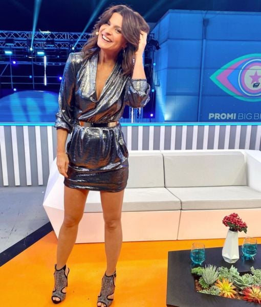 Marlene Lufen on the sets of the German reality TV show titled 