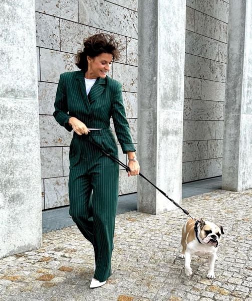 Marlene Lufen with her pet dog Berta