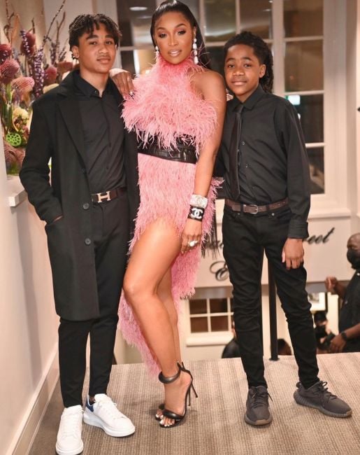 Marlo Hampton with her nephews, Michael (left) and William