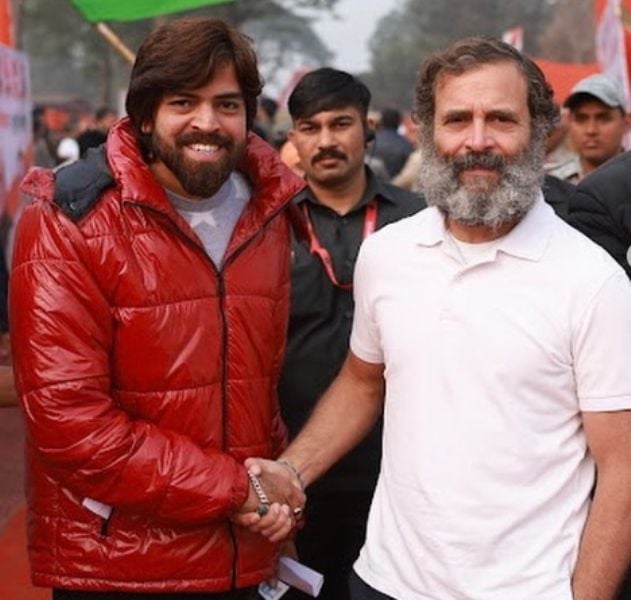 Masoom Sharma with Rahul Gandhi