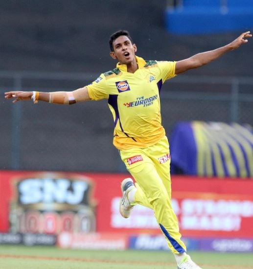 Matheesha Pathirana during his debut IPL match for Chennai Super Kings