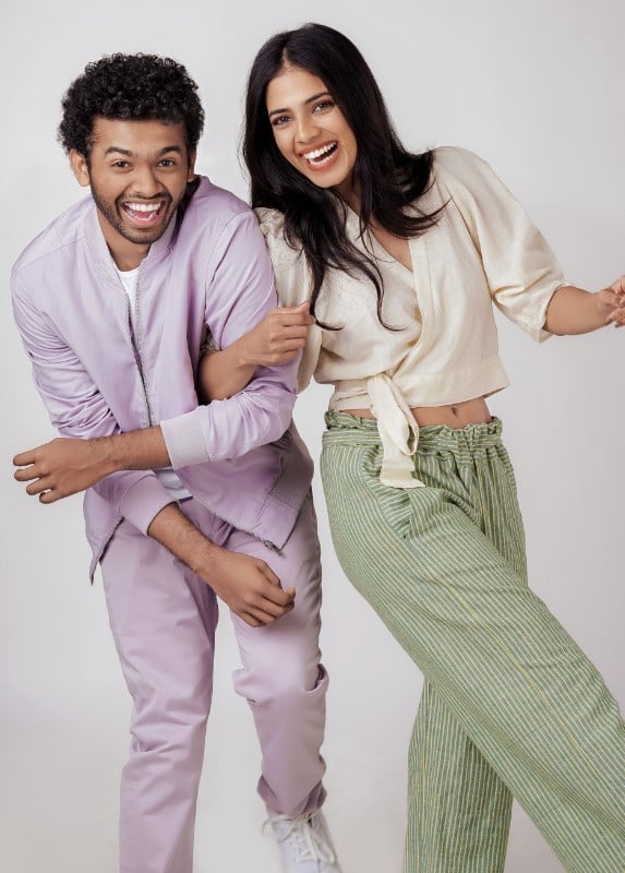 Mathew Thomas with Malavika Mohanan (right) during the promotion of Christy film