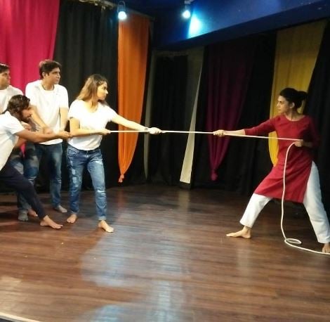 Meenal Sahu in a theatre play
