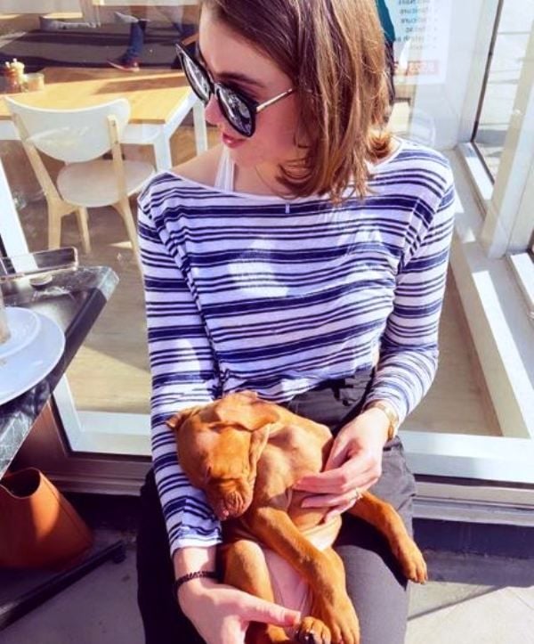 Megan Mitchell With Her Pet Dog