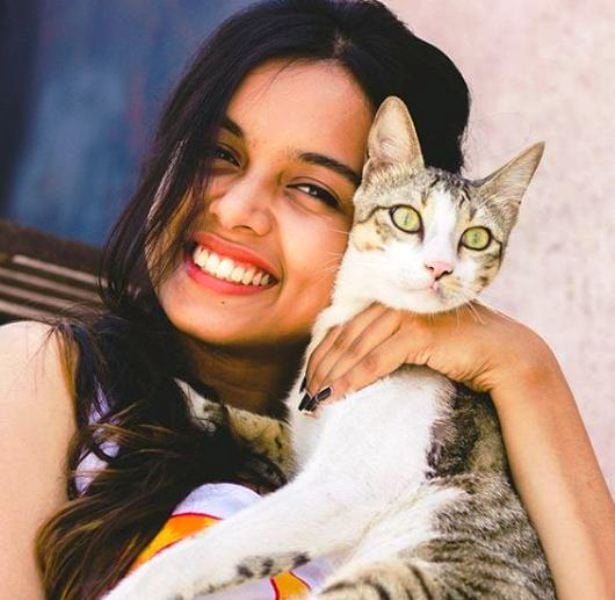 Megha Ray with Her Cat