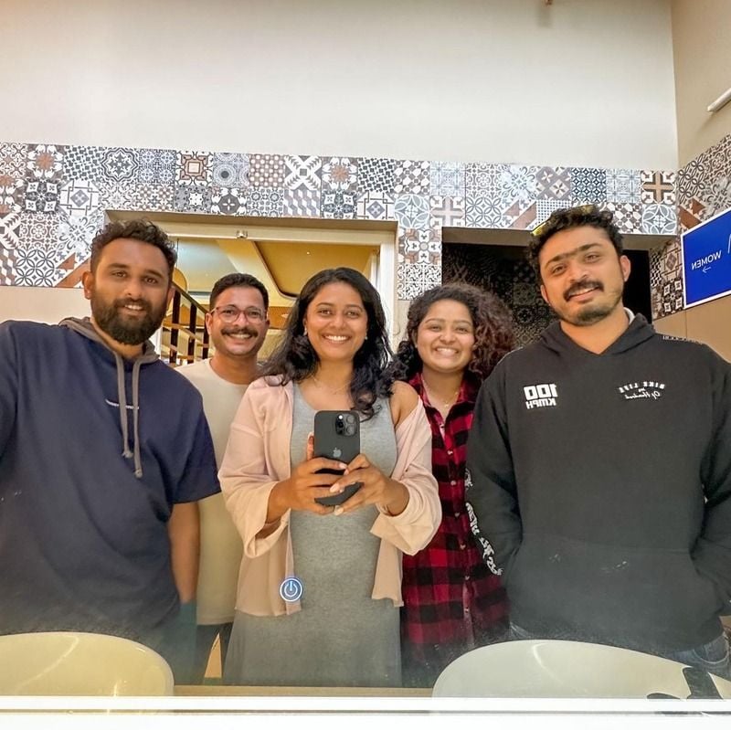 Megha Thomas with her friends