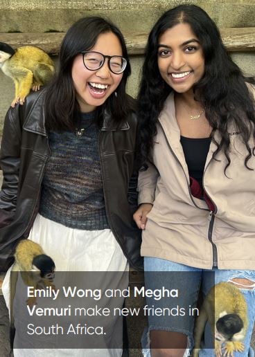 Megha Vemuri (right) when she was in Cape Town