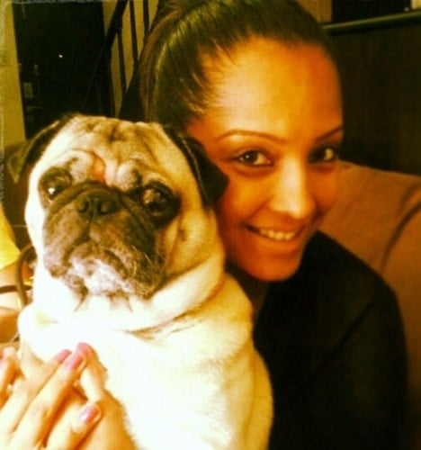 Meghna Naidu with her pet dog