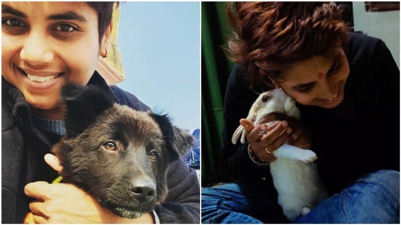 Meghna Singh petting animals