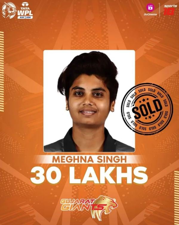 Meghna Singh was sold to Gujarat Giants in the 2024 Women
