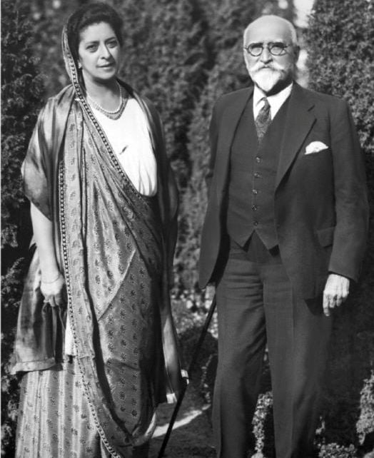 Meherbai with Dorabji Tata, a few days before her demise