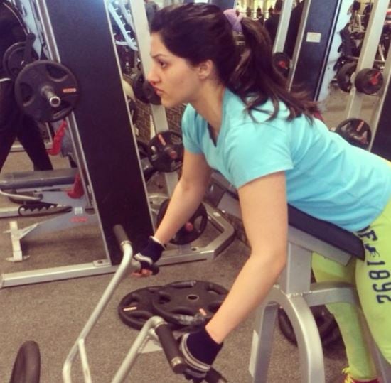 Mehreen Pirzada during her workout session