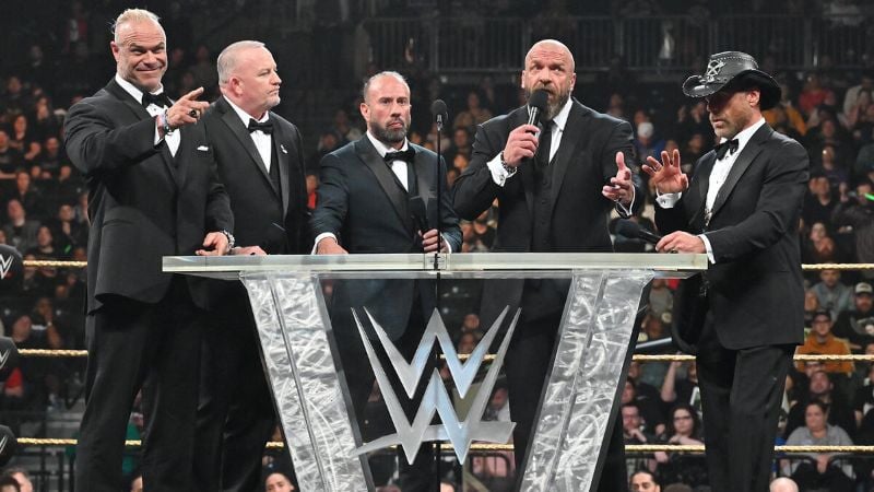 Members of the D-Generation X at the ceremony where they were included in the Hall of Fame in 2024