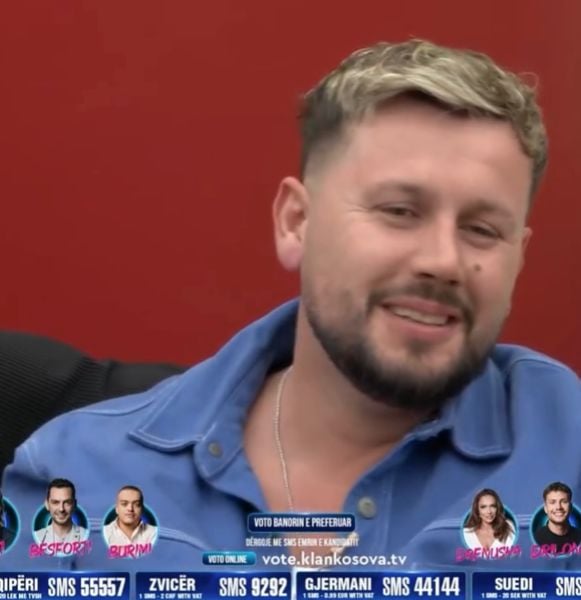 Mevlan Shaba in a still from season 3 of the Kosovan reality TV show titled 