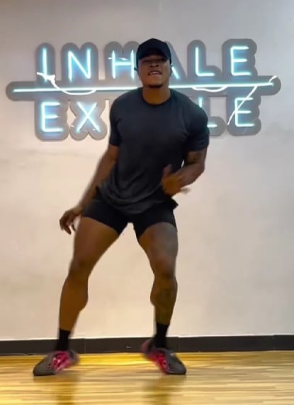 Michael Adeleye while dancing