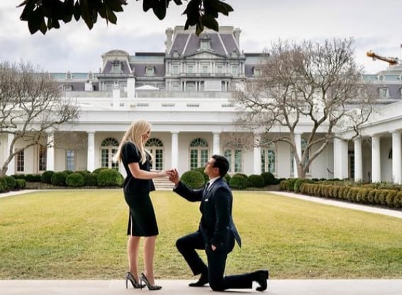 Michael Boulos while proposing Tiffany Trump at the White House