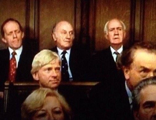 Michael Fabricant (lower, left) during an episode of House of Cards
