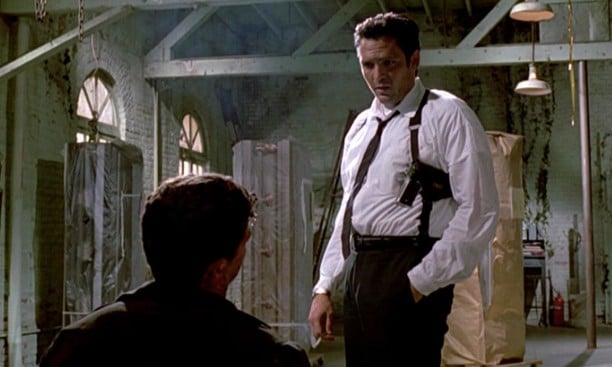 Michael Madsen in a still from the film Reservoir Dogs