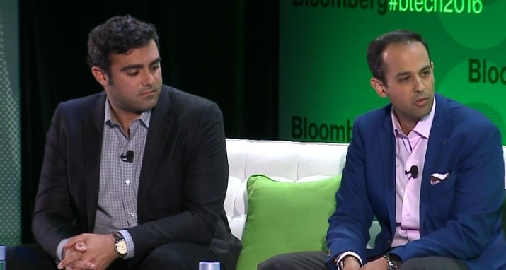 Michael Polansky (left) during a business conference