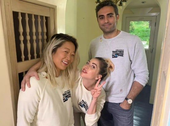 Michael Polansky with Lady Gaga during a charity work