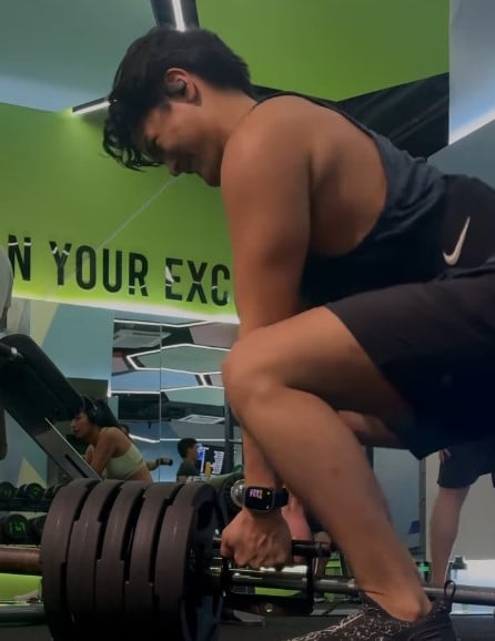 Michael Sager while working out at a gym