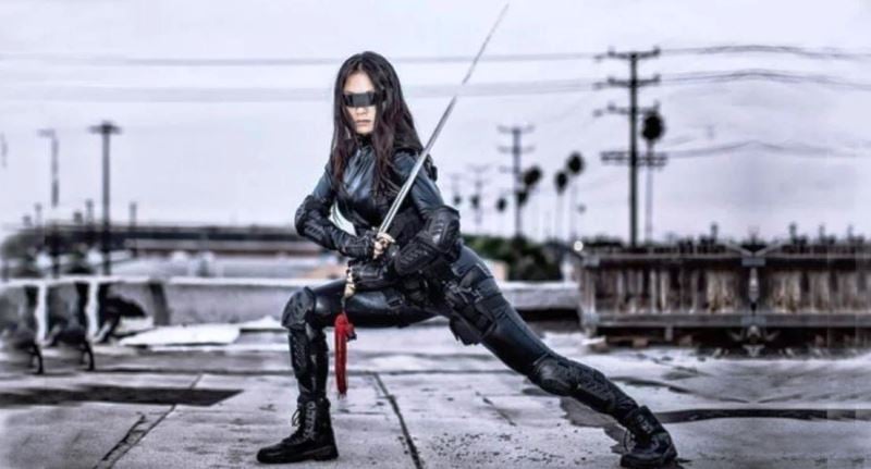 Michelle Lee as the blind assassin Horse Ripper in the short film Black Salt (2014)