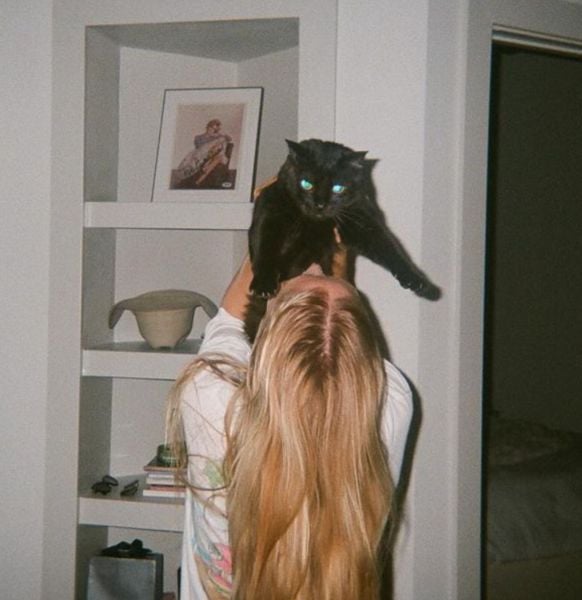 Michelle Randolph with her pet cat