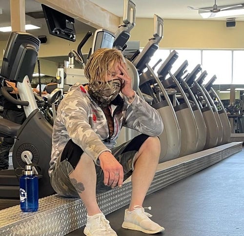 Mickey Rourke at a gym