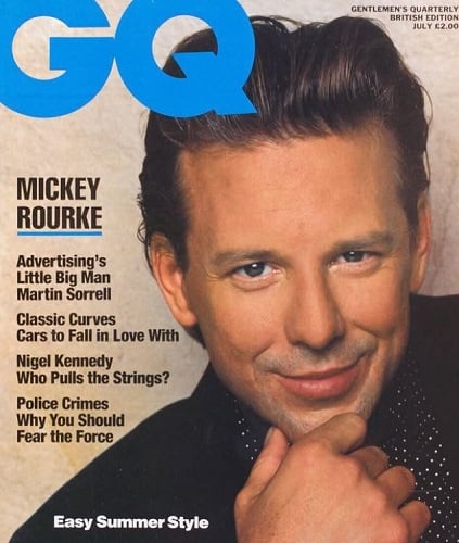 Mickey Rourke featured on a magazine cover
